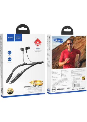 Hoco ES51 In-ear Bluetooth Handsfree Ακουστικά με Αντοχή στον Ιδρώτα - Χρώμα: Μαύρο