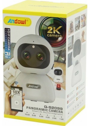 Andowl Q-S2099 IP Κάμερα Παρακολούθησης Wi-Fi 4MP Full HD με Αμφίδρομη Επικοινωνία - Χρώμα: Άσπρο