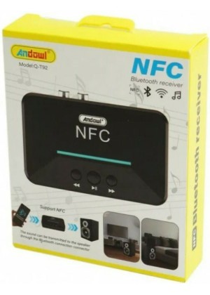 Andowl NFC Q-T92 NFC v5.0 Bluetooth 5.0 Receiver με Θύρες Εξόδου 3.5mm Jack / USB / RCA & NFC