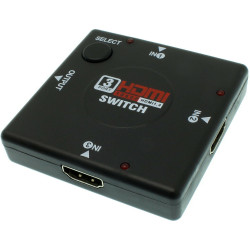 HDMI Switch with 3 Inputs & 1 Output 1080P 2K HDMI Switch - Color: Black
