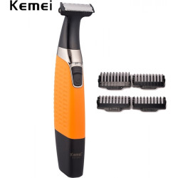 KEMEI KM-1910 Facial Trimmer Rechargeable Face / Body Shaver - Color: Black / Orange