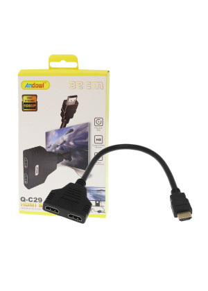 Andowl Q-C29 Μετατροπέας HDMI Male σε HDMI 2x Female - Χρώμα: Μαύρο