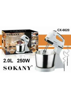 Sokany CX-6620 Μίξερ με Inox Κάδο 2lt Λευκό 250W