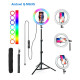 Andowl Q-MG35 RGB Ring Light 20.32cm με Επιτραπέζιο Τρίποδο & Βάση για Κινητό