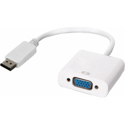 Display Port to VGA Converter DisplayPort Male to VGA Female - Color White