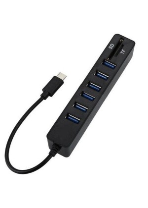 Andowl Q-HU300B USB 3.0 Hub 8 Θυρών με Σύνδεση USB-A - Χρώμα: Μαύρο