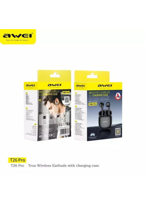 Awei T26 Pro True Ασύρματα Bluetooth Ακουστικά με Βάση Φόρτισης - Χρώμα: Άσπρο