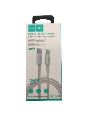 QIHANG QH-C42 30W USB 3.2 Καλώδιο USB-C Male σε Lightning 1.2m - Χρώμα: Άσπρο