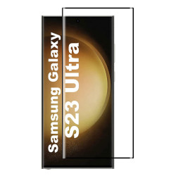 Full Cover Full Glue Curved Τζαμάκι Προστασίας Οθόνης για Samsung Galaxy S23 Ultra - Χρώμα: Μαύρο