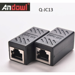 Andowl Q-JC13 RJ45 Network Cable Jack 1 Piece Bulk - Color: Black