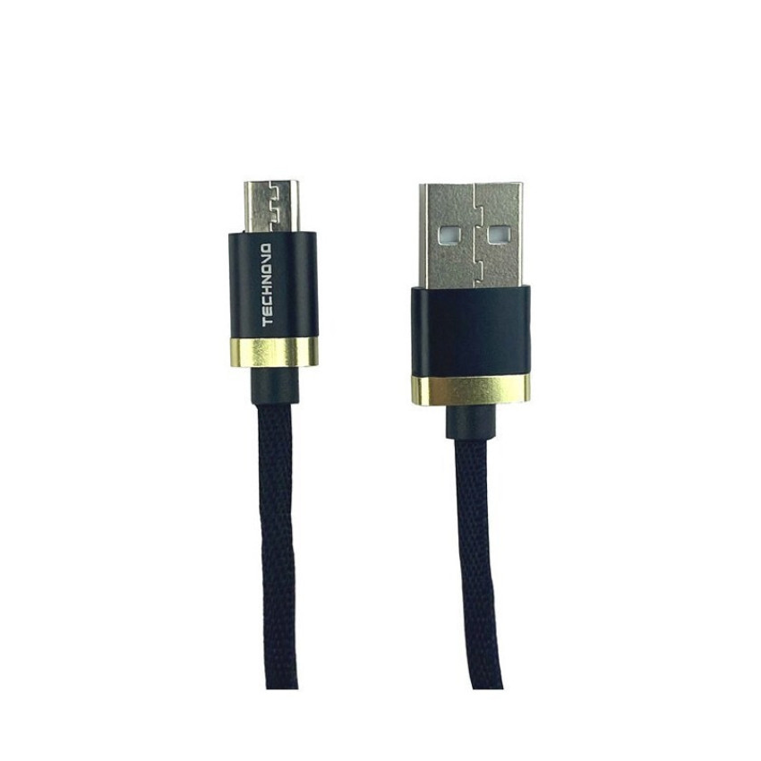 Technovo TN-D012 Καλώδιο USB 2.0 Male σε Micro USB Male 2m 83012 - Χρώμα: Μαύρο