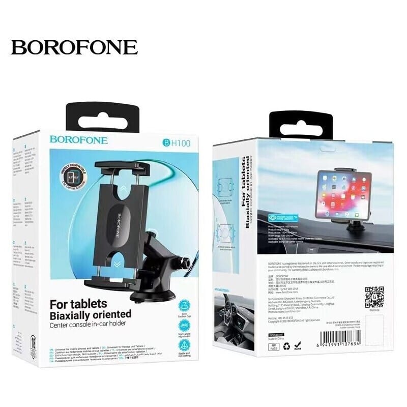 BOROFONE BH100 Airy Βάση Αυτοκινήτου με Βεντούζα για Κινητά & Tablet έως 12.9″ – Χρώμα: Μαύρο