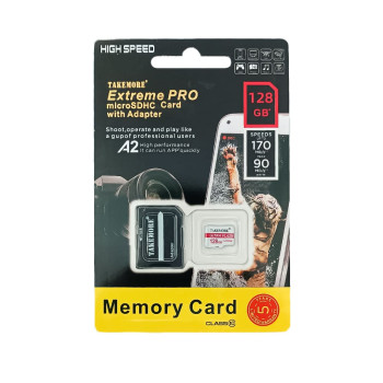 TAKEMORE A2 Κάρτα Μνήμης Micro SD 128GB (Read 170 MB/s , Write 90 MB/s) - Χρώμα: Μαύρο