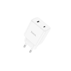 Hoco DC63 Wireless Charger with 2 USB-C Ports 20W Power Delivery / Quick Charge 3.0 - Color: White