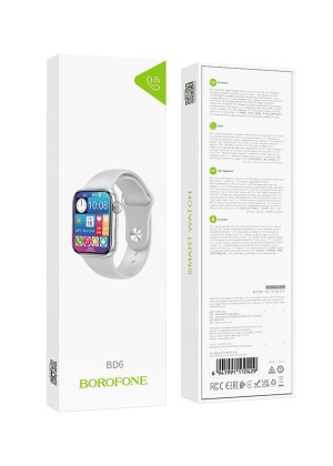 Borofone BD6 Smartwatch με Παλμογράφο - Χρώμα: Ασημί