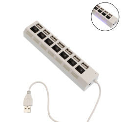 7 Port USB 2.0 HUB Support 500GB Hi-Speed ​​- Color: White