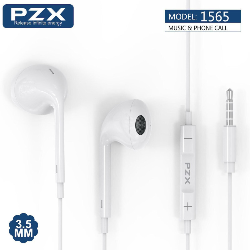 PZX 1565 Ακουστικά Handsfree / Earphone με Υποδοχή 3.5mm Jack - Xρώμα: Λευκό PZX 1565 Ακουστικά Handsfree / Earphone με Υποδοχή 3.5mm Jack - Xρώμα: Λευκό