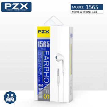 PZX 1565 Ακουστικά Handsfree / Earphone με Υποδοχή 3.5mm Jack - Xρώμα: Λευκό