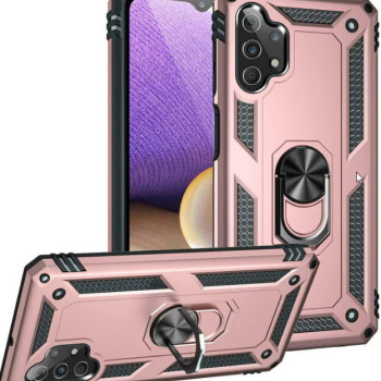 Σκληρή Θήκη Πλάτης Armor με Βάση Στήριξης για Samsung Galaxy A04S - Χρώμα: Ρόζ Χρυσό