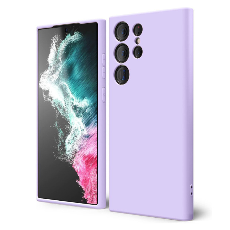 Θήκη Πλάτης Σιλικόνης Soft για Samsung Galaxy S22 Ultra - Χρώμα: Λιλά