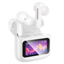 Hoco EQ14 Cool Color In-ear Bluetooth Handsfree Headphones with Charging Case - Color: White
