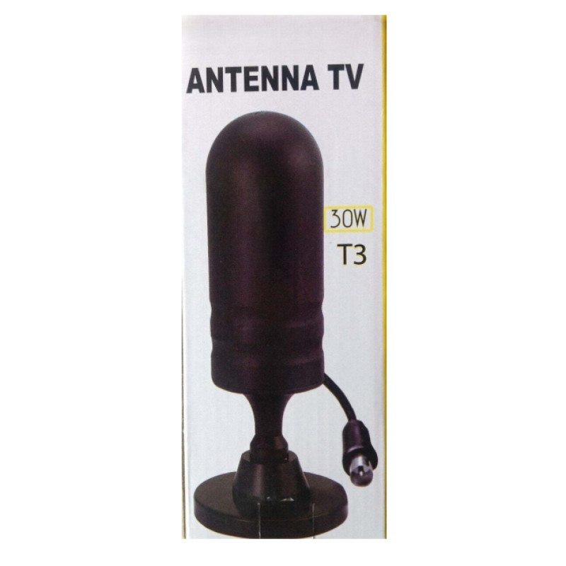 TAKEMORE TV Antenna 30W T3 Εσωτερική Κεραία Τηλεόρασης High Dynamic Signal Receiver (Does not Require Power Supply) - Χρώμα: Μαύρο