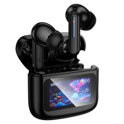 Hoco EQ14 Cool Color In-ear Bluetooth Handsfree Headphones with Charging Case - Color: Black
