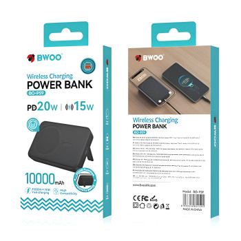 BWOO BO-P59 MagSafe Power Bank με Θύρα USB-C 10000mAh- Χρώμα: Μαύρο BWOO BO-P59 MagSafe Power Bank με Θύρα USB-C 10000mAh- Χρώμα: Μαύρο