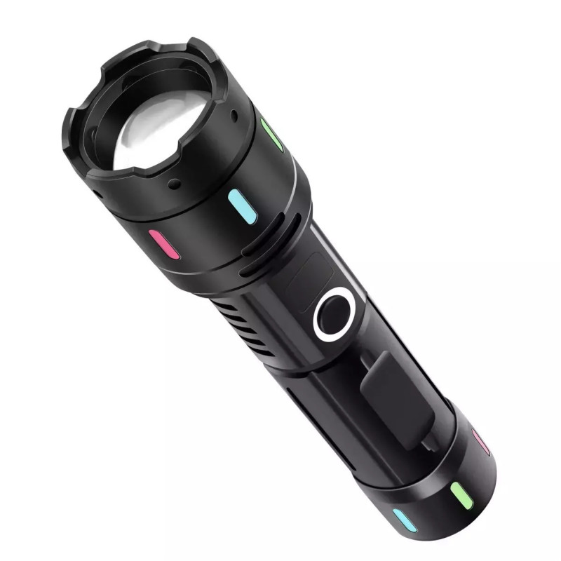 OUDAKANG ODK-629 Επαναφορτιζόμενος Φακός Αλουμινίου με USB & Mπαταρία Λιθίου 200m - Χρώμα: Μαύρο