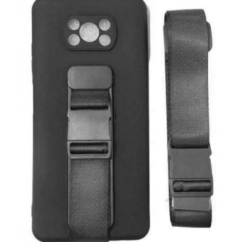 Θήκη Σιλικόνης Πλάτης με Ζώνη για Xiaomi Poco X3 / X3 Pro - Χρώμα: Μαύρο