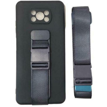 Θήκη Σιλικόνης Πλάτης με Ζώνη για Xiaomi Poco X3 / X3 Pro - Χρώμα: Σκούρο Μπλε