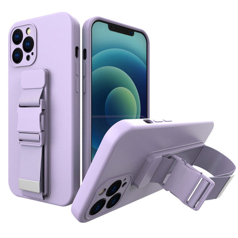 Θήκη Σιλικόνης Πλάτης με Ζώνη για iPhone 11 Pro Max - Χρώμα: Λιλά