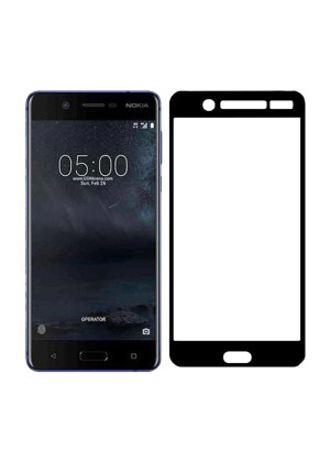 Full Cover Full Glue Τζαμάκι Προστασίας Οθόνης για Nokia 5 - Χρώμα: Μαύρο