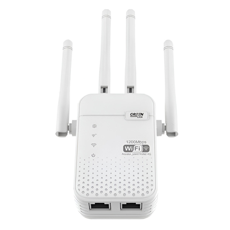 GREEN LYCA GL-12002 AC1200M Ασύρματος Αναμεταδότης Repeater 1200Mbps - Χρώμα: Λευκό