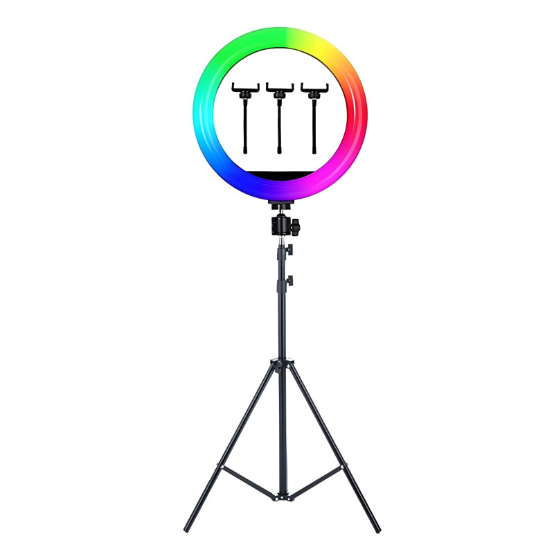 GREEN LYCA G-1498 Ring Light RGB με Τρίποδο & Βάση για Κινητό 14'' - Χρώμα: Μαύρο GREEN LYCA G-1498 Ring Light RGB με Τρίποδο & Βάση για Κινητό 14'' - Χρώμα: Μαύρο