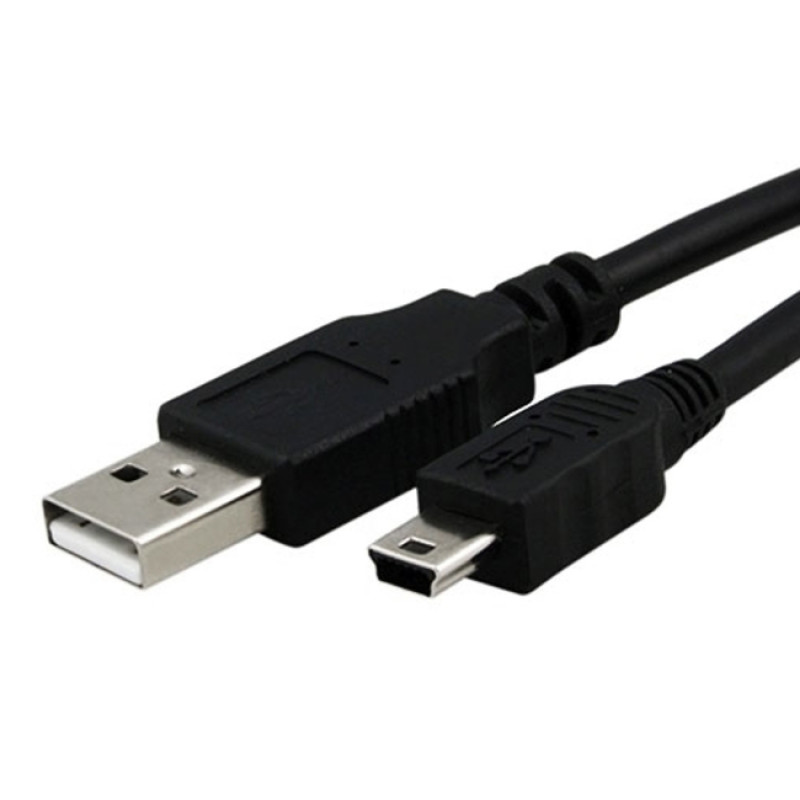Καλώδιο USB-A Male σε Mini USB Male για Φόρτιση & Μεταφορά Δεδομένων 1.5m - Χρώμα: Μαύρο