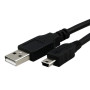 Καλώδιο USB-A Male σε Mini USB Male για Φόρτιση & Μεταφορά Δεδομένων 1.5m - Χρώμα: Μαύρο