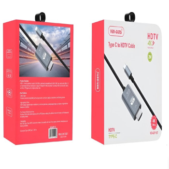 VEN-DENS VD-ADP 017 Καλώδιο Type-C To HDTV Cable (2M) 4K 30Hz - Χρώμα: Μαύρο