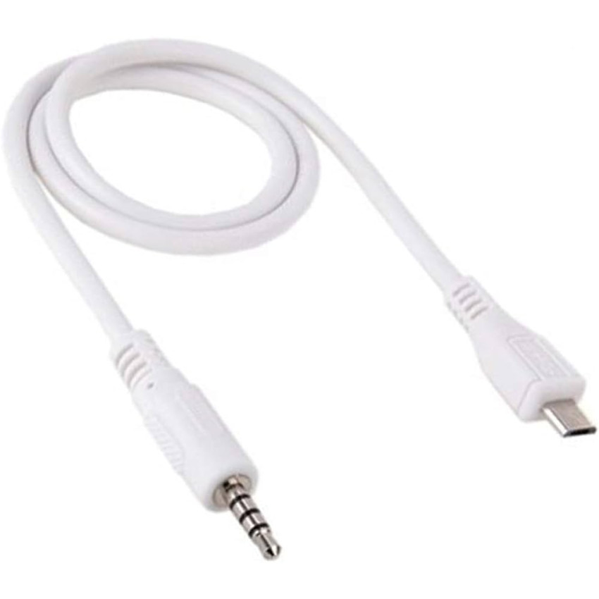 Καλώδιο 3.5mm Jack Male σε Micro USB Male 78cm - Χρώμα: Άσπρο