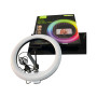 GREEN LYCA G-1497 Ring Light RGB με Τρίποδο & Βάση για Κινητό 12'' - Χρώμα: Μαύρο