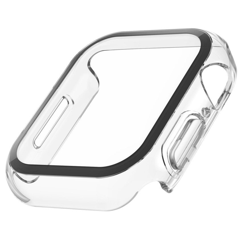 360 Θήκη Ρολογιού με Tempered Glass για  Apple Watch 44mm - Χρώμα: Διάφανο - Μαύρο