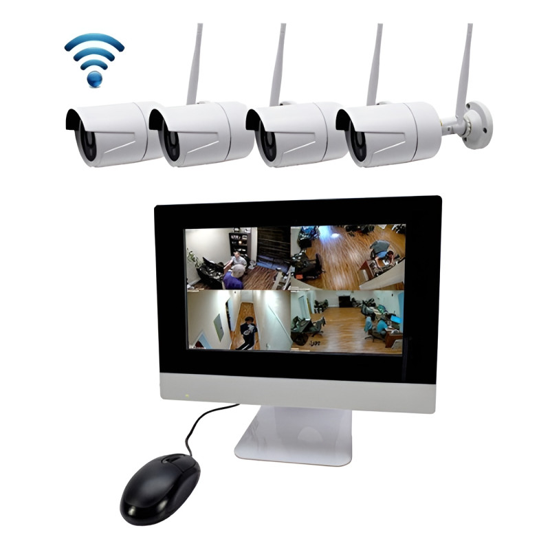 K9504-W Ολοκληρωμένο Σύστημα CCTV Wi-Fi με Οθόνη & 4 Ασύρματες Κάμερες 1080p