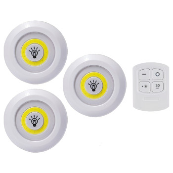 LED Lights with Remote Control & 30 Minute Timer 3pcs - Color: White