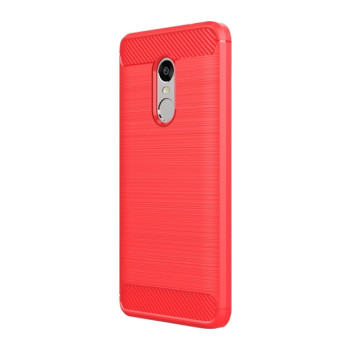Θήκη Πλάτης Σιλικόνης Carbon για Xiaomi Redmi Note 4/Note 4X - Χρώμα: Κόκκινο