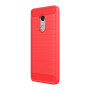 Θήκη Πλάτης Σιλικόνης Carbon για Xiaomi Redmi Note 4/Note 4X - Χρώμα: Κόκκινο
