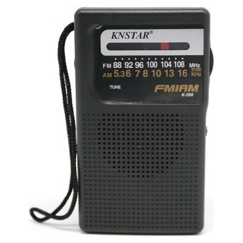 KNSTAR K-266 Μίνι Ραδιοφωνάκι Μπαταρίας - Χρώμα: Μαύρο