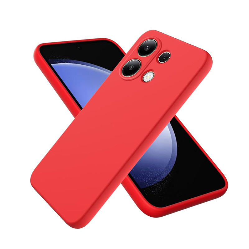 Θήκη Πλάτης Σιλικόνης Soft για Xiaomi Redmi Note 13 Pro 4G - Χρώμα: Κόκκινο
