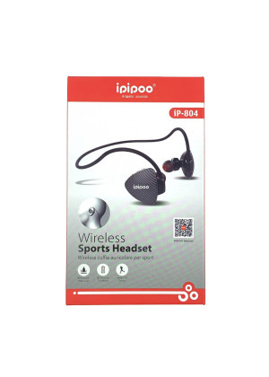 Ipipoo iP-804 Sport Ασύρματα Bluetooth Ακουστικά με Αντοχή στον Ιδρώτα - Χρώμα: Μαύρο