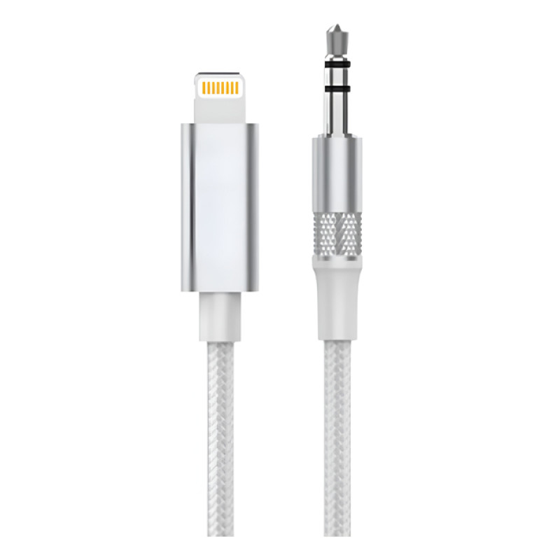 LDNIO LSY81i Καλώδιο Ήχου - AUX - Audio Jack 3.5mm Σε USB Lightning 1m - Χρώμα: Ασημί