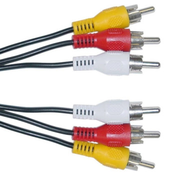 Καλώδιο 3x RCA Male - 3x RCA Male 1.5m - Χρώμα: Μαύρο